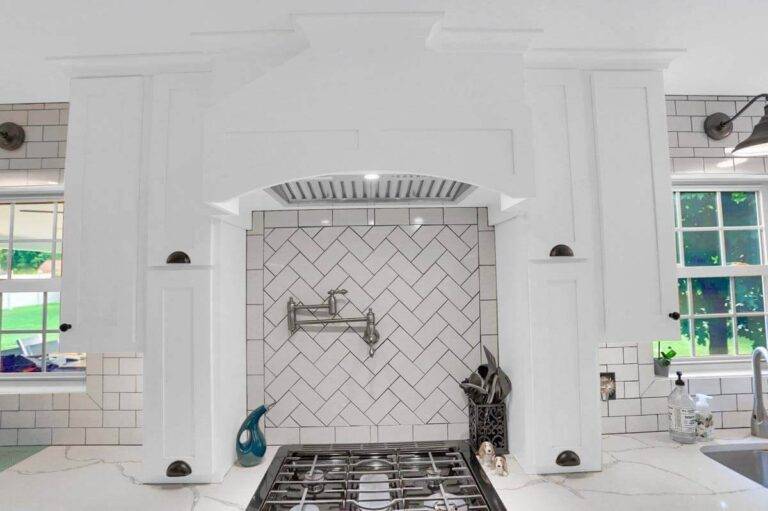 Custom White Stove Hood