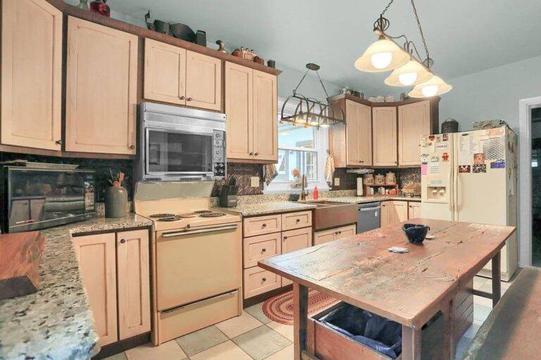 Retro cook stove microwave cabinets