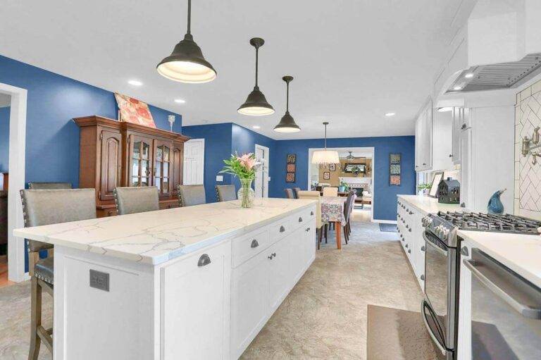 White Shaker Style island