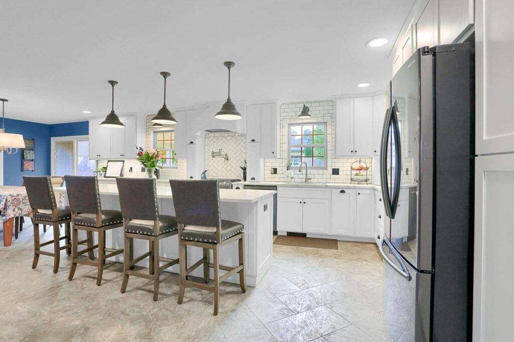 White kitchen subway tile backsplash